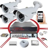 Bises BS 748LP 3'lü 500 GB HDD Daha Fazla Kayıt 5 mp 1940p Sensör 6 mp Sony Lens Metal Kasa IP Güvenlik Kamerası Seti