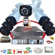 Bises BS406 7'li Kameralı Araç Yüz ve İnsan Tanımalı Hareket Algılayan 5 Mp Lens 6 Superking Led Güvenlik Kamera Seti