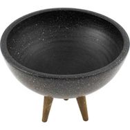 Bitki Tasarımı Siyah Granit Boyalı Aranjman Sunumluk 20 cm Toprak Saksı