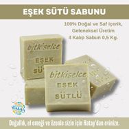 Bitkiselce 4x450 gr El Yapımı Eşek Sütü Sabunu