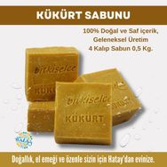 Bitkiselce 4x450 gr El Yapımı Kükürt Sabunu