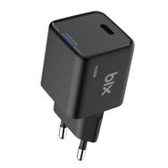 Bix 20W GaN USB-C iPhone Android ve iPad Uyumlu Type-C PD Siyah Hızlı Şarj Adaptörü