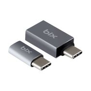 Bix ADP-04 İkisi Bir Arada Micro USB Type-C ve USB Type-C Çeviri Adaptörü