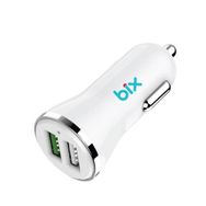Bix Beyaz Çift USB Çıkışlı QC 3.0 Hızlı Araç Şarj Cihazı