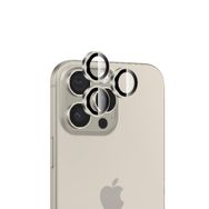 Bix iPhone 16 Pro / 16 Pro Max Safir 3D Kamera Camı 9H Premium Doğal Titanyum Lens Koruyucu
