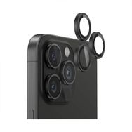 Bix iPhone 16 Pro / 16 Pro Max Safir 3D Kamera Camı 9H Premium Siyah Titanyum Lens Koruyucu