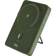 Bix PB105 10.000 mAh PD20W Type-C Usb-A ve 15W Kablosuz Hızlı Şarj Destekli LED Göstergeli Yeşil Powerbank