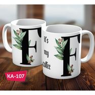 Biz Dijital F Harf Baskılı Hediyelik Kahve Kupa Bardak