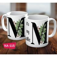 Biz Dijital M Harf Baskılı Hediyelik Kahve Kupa Bardak