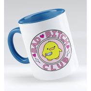 BK 1 Gift Bad Bitch Club Tasarımlı Mavi Beyaz Kupa Bardak