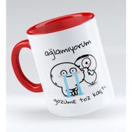 BK 1 Gift Gözüme Toz Kaçtı Tasarımlı Kırmızı Kupa Bardak