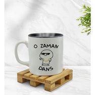 BK 1 Gift O Zaman Dans Tasarımlı İçi Siyah Beyaz Renkli Kupa Bardak