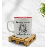 BK 1 Gift Ruh Halim Bir Ölü Tasarımlı İçi Kırmızı Beyaz Renkli Kupa Bardak