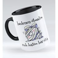 BK 1 Gift Ruh Halim Bir Ölü Tasarımlı Siyah Kupa Bardak