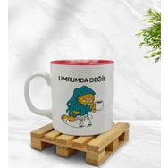 BK 1 Gift Umrumda Değil Tasarımlı İçi Kırmızı Renkli Kupa Bardak