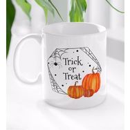BK 2 Gift Halloween Trick Or Treat Tasarımlı Beyaz Kupa Bardak