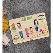 BK 2 Toys Çocuklara Özel Ailem Konseptli 4 Kişilik Ahşap Eğitici Puzzle