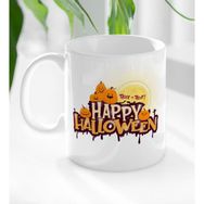 BK 3 Gift Happy Halloween Tasarımlı Beyaz Kupa Bardak