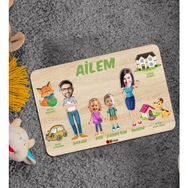 BK 4 Toys Çocuklara Özel Ailem Konseptli 4 Kişilik Ahşap Eğitici Yapboz Puzzle