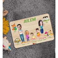 BK 6 Toys Çocuklara Özel Ailem Konseptli 5 Kişilik Ahşap Eğitici Yapboz Puzzle