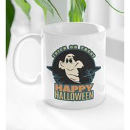 BK 7 Gift Happy Halloween Tasarımlı Beyaz Kupa Bardak