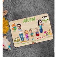 BK 8 Toys Çocuklara Özel Ailem Konseptli 5 Kişilik Ahşap Eğitici Puzzle