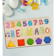 BK 8 Toys Çocuklara Özel İsimli Büyük Boy Ahşap Eğitici Yapboz 50X30 cm Puzzle