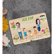 BK 9 Toys Çocuklara Özel Ailem Konseptli 5 Kişilik Ahşap Eğitici Puzzle