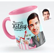 BK Bay Ceo Karikatürlü Pembe Kupa Bardak