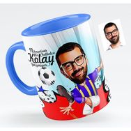 BK Bay Futbolcu Sarı Lacivert Karikatürlü Mavi Kupa Bardak