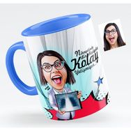 BK Bayan Radyoloji Uzmanı Karikatürlü Mavi Kupa Bardak