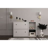 BK Concept Beyaz 100 cm AYK-1044-Ç Raflı Düşer Kapaklı Dolaplı Ayakkabılık