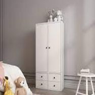 BK Concept G-YD-1006-Ç Beyaz 65 cm 2 Kapaklı Çekmeceli Giysi Dolabı