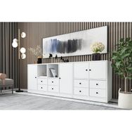 BK Concept KNS-1097-Ç Beyaz 195 cm Raflı Dolaplı Çekmeceli Konsol
