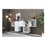 BK Concept KNS-1127-Ç Beyaz 168 cm Raflı Dolaplı Duvar Konsolu