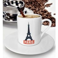 BK Gift Beyaz Paris Tasarımlı Türk Kahvesi Fincanı