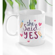 BK Gift Beyaz She Said Yes Tasarımlı 1 Kupa