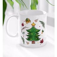 BK Gift Beyaz Yılbaşı Tasarımlı 3 Kupa