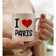 BK Gift I Love Paris Tasarımlı Beyaz Kupa Bardak