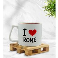 BK Gift I Love Rome Tasarımlı Middle Beyaz Kupa Bardak