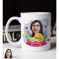 Bk Gift Kişiye Özel Kadın Kimya Öğretmeni Karikatürlü Beyaz Kupa Bardak
