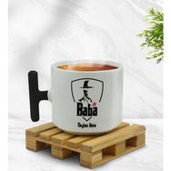BK Kişiye Özel Baba Godfather Tasarımlı 15 Siyah T Kulplu Middle Kupa Bardak