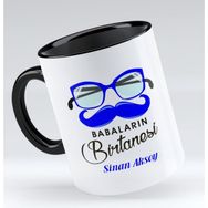 BK Kişiye Özel Babaların Bir Tanesi Tasarımlı Siyah Kupa Bardak