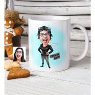BK Kişiye Özel Bayan Pilot Karikatür Beyaz Kupa Bardak