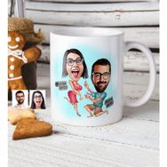 BK Kişiye Özel Benimle Evlenir Misin Karikatür Beyaz Kupa Bardak
