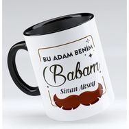 BK Kişiye Özel Bu Adam Benim Babam Tasarımlı Siyah Kupa Bardak