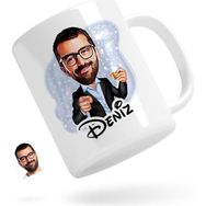 BK Kişiye Özel Erkek Karikatürlü 50 Beyaz Kupa Bardak