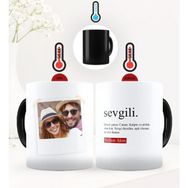 BK Kişiye Özel Fotoğraflı Sevgili Anlamı Sihirli 2 Kupa Bardak