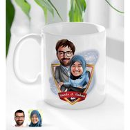 BK Kişiye Özel İsimli - 59 Sevgililer Karikatürlü Beyaz Kupa Bardak