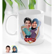 BK Kişiye Özel İsimli - 61 Sevgililer Karikatürlü Beyaz Kupa Bardak